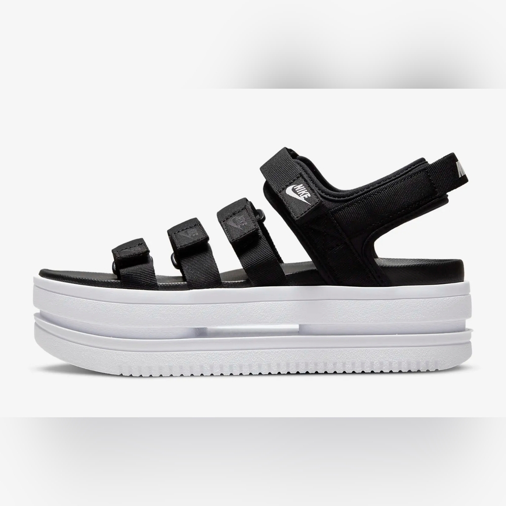 Nike Black and White Platform Sport Sandals